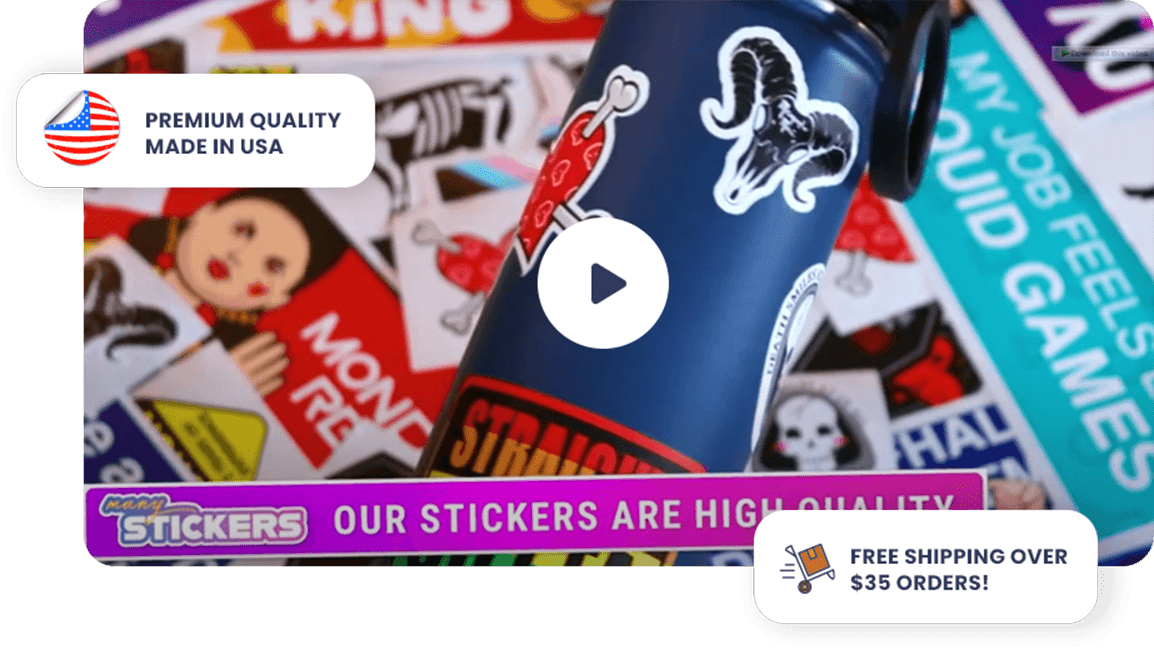 Custom printed stickers on a tumbler